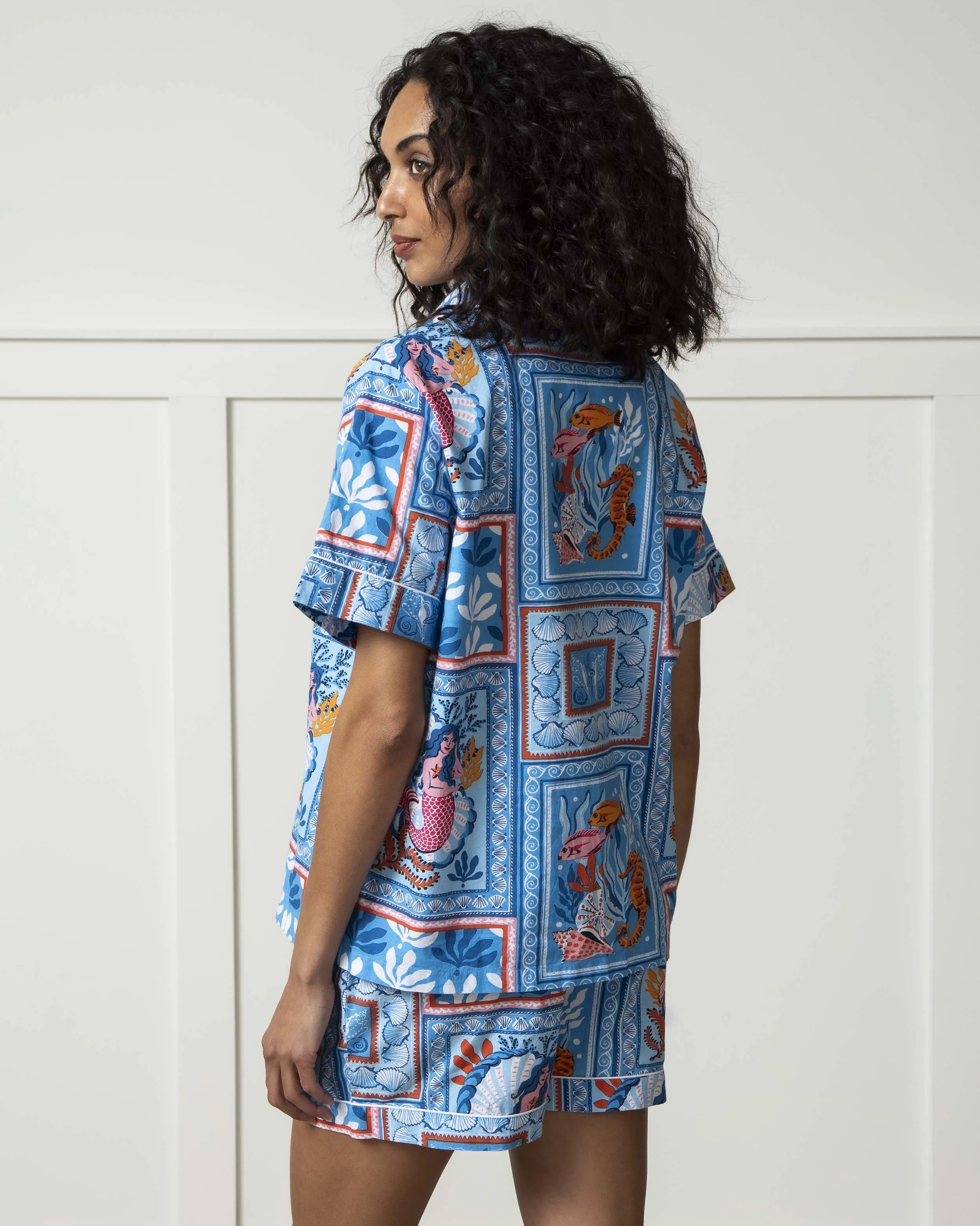 Tidal Tapestry - Short PJ Set - Saltwater Blue sold by Printfresh product image thumbnail 3