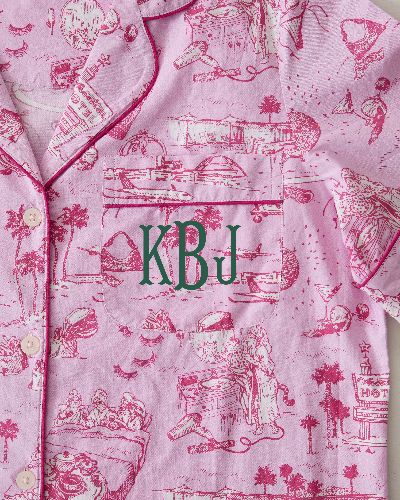 PF x Sean Taylor Girls' Trip Toile - Long Sleep Set - Rose sold by Printfresh