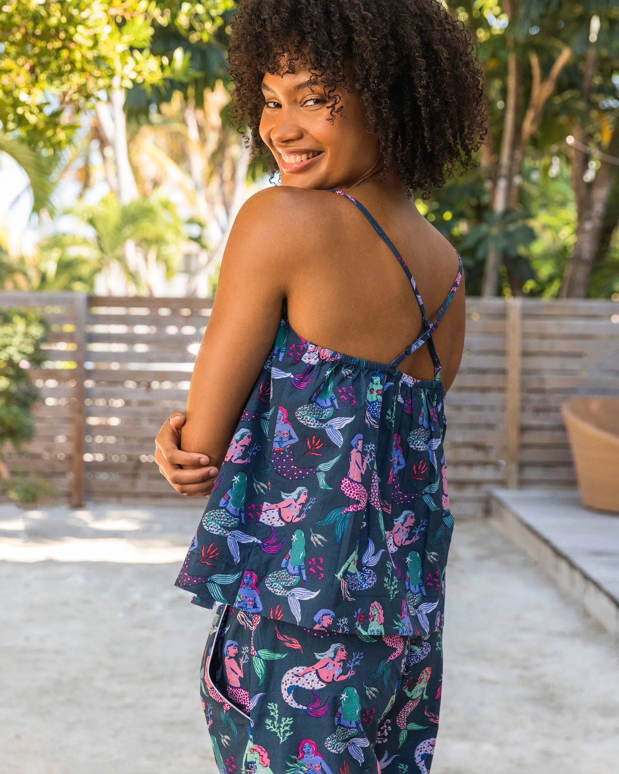 Mythical Mermaids - Cami Cropped Pants Set - Shoreline Blue sold by Printfresh product image thumbnail 3