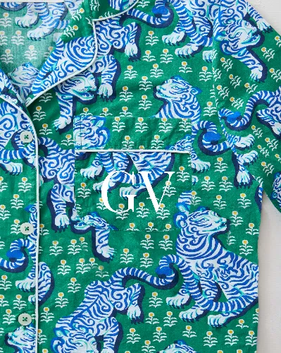 Tiger Queen - Long PJ Set - Jade sold by Printfresh