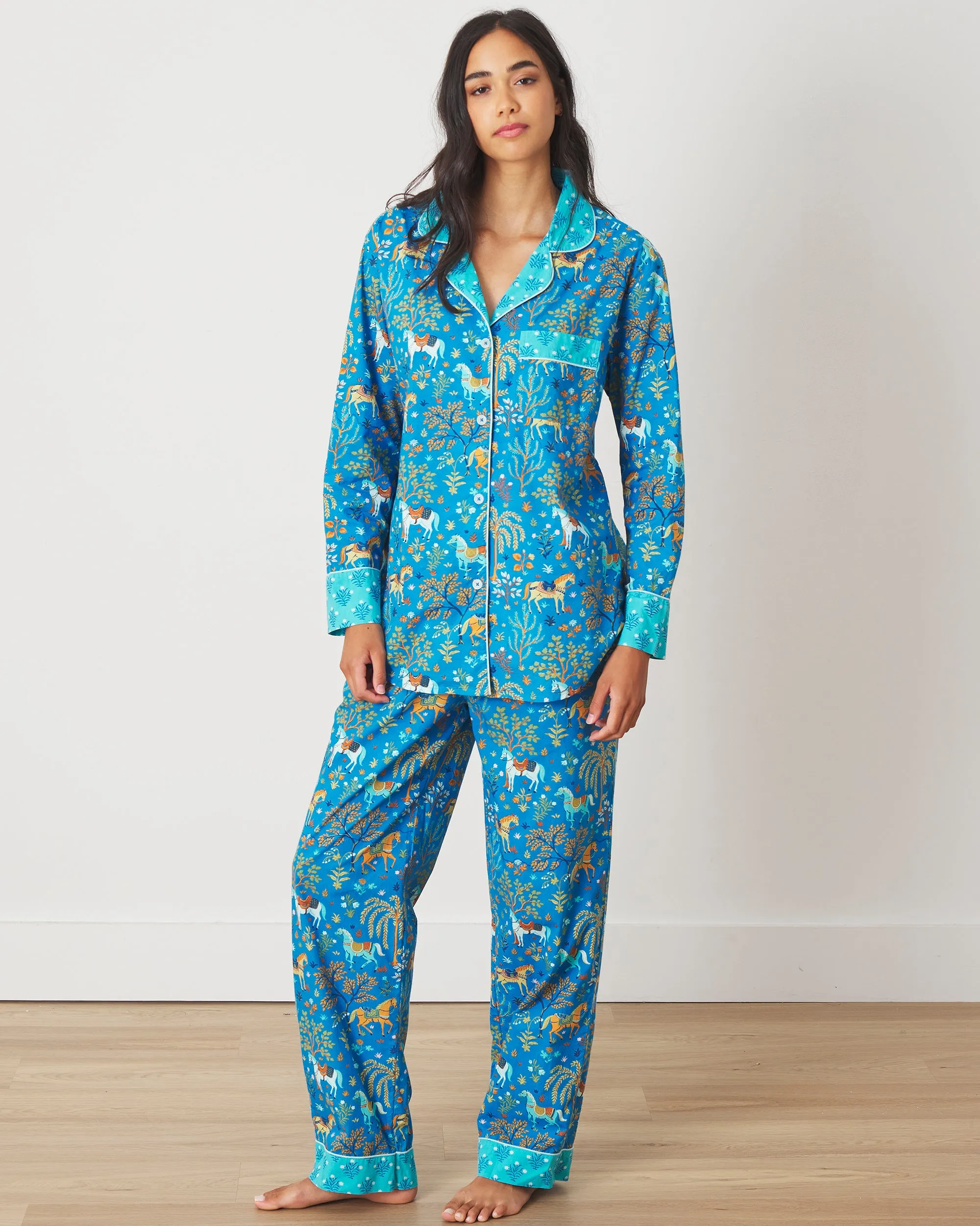 Show Pony - Tall Long PJ Set - Steel Blue sold by Printfresh product image thumbnail 3
