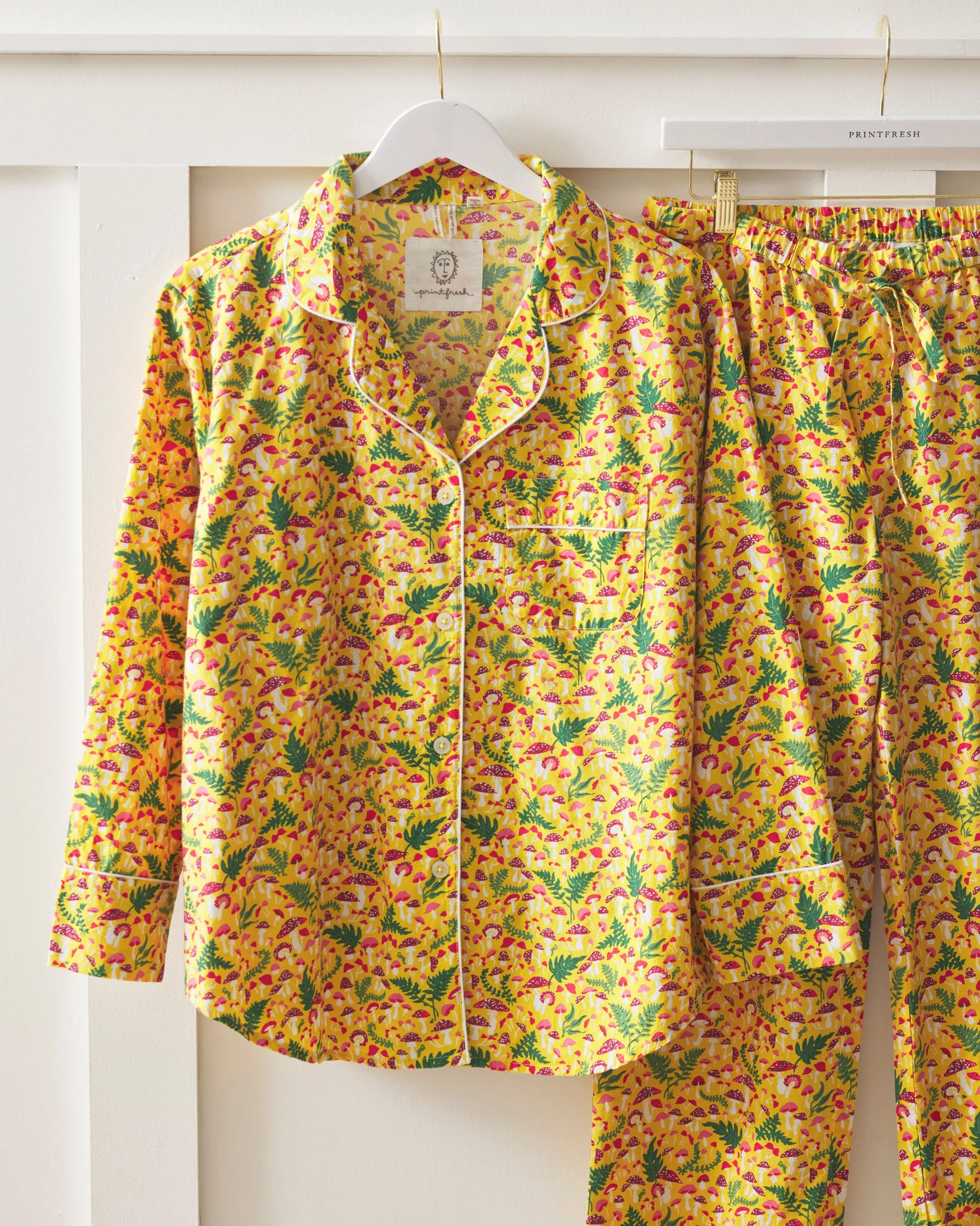 Toadstools - Long PJ Set - Sunshine Yellow sold by Printfresh product image thumbnail 5