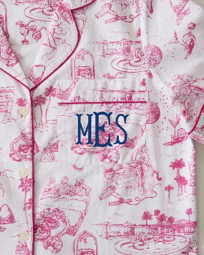 PF x Sean Taylor Girls' Trip Toile - Long PJ Set - Pink Cloud sold by Printfresh