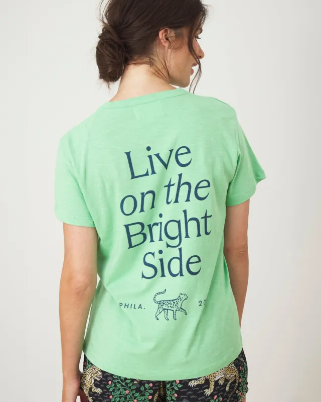 Live On The Bright Side - Oversized Graphic Tee - Avocado sold by Printfresh