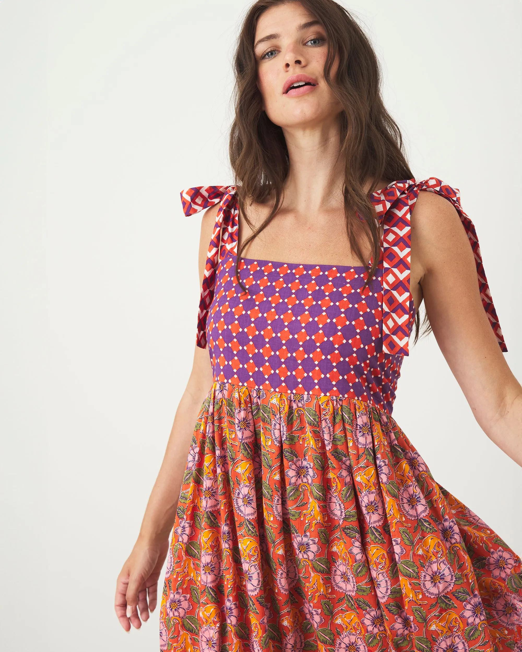 Leaps & Bounds - Way Around Dress - Clay Pot sold by Printfresh