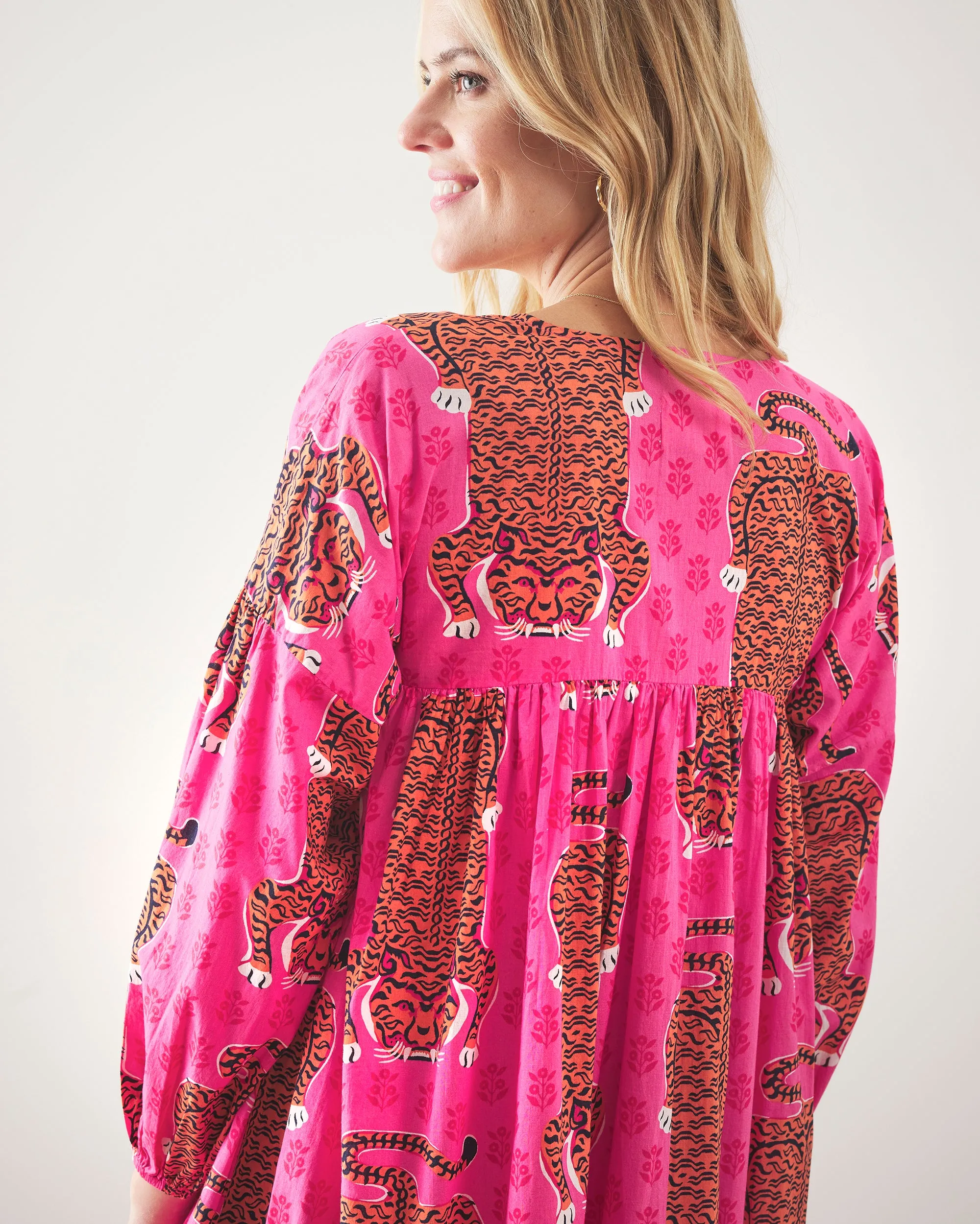 Siberian Stripes - Day Tripper Dress - Neon Rose sold by Printfresh product image thumbnail 3