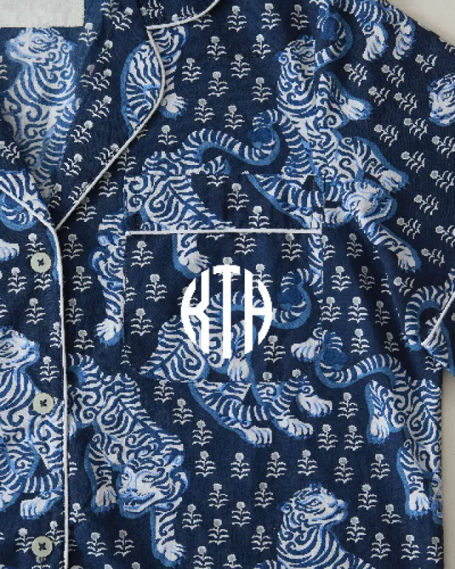 Tiger Queen - Short PJ Set - Navy sold by Printfresh