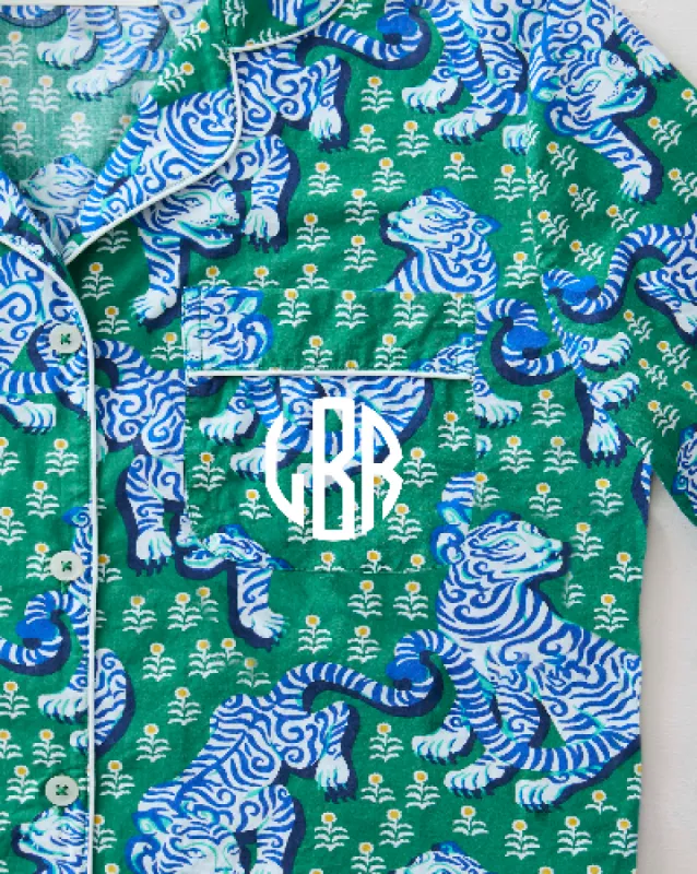 Tiger Queen - Short PJ Set - Jade sold by Printfresh