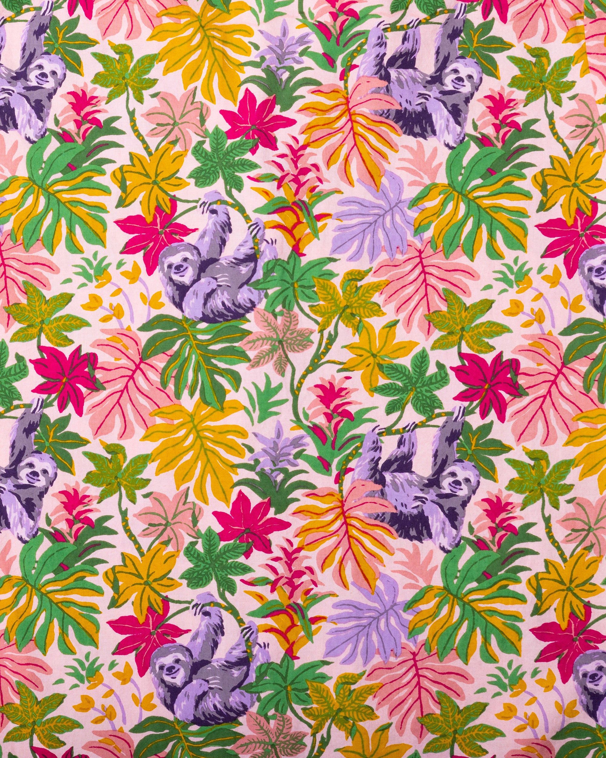 Snoozing Sloths - Cami Cropped Pants Set - Rose sold by Printfresh product image thumbnail 2