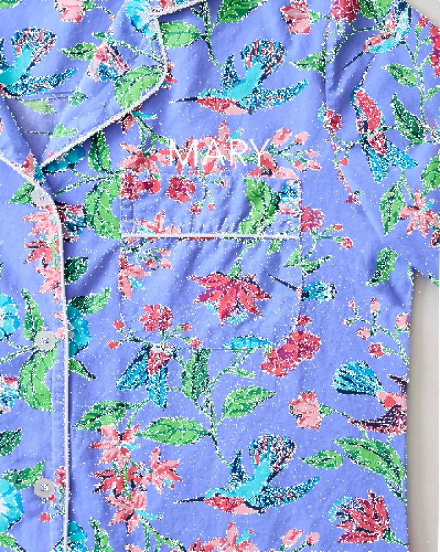 Hummingbird Haven - Short Sleeve Top & Cropped Pants Set + Gift Pouch - Crocus sold by Printfresh