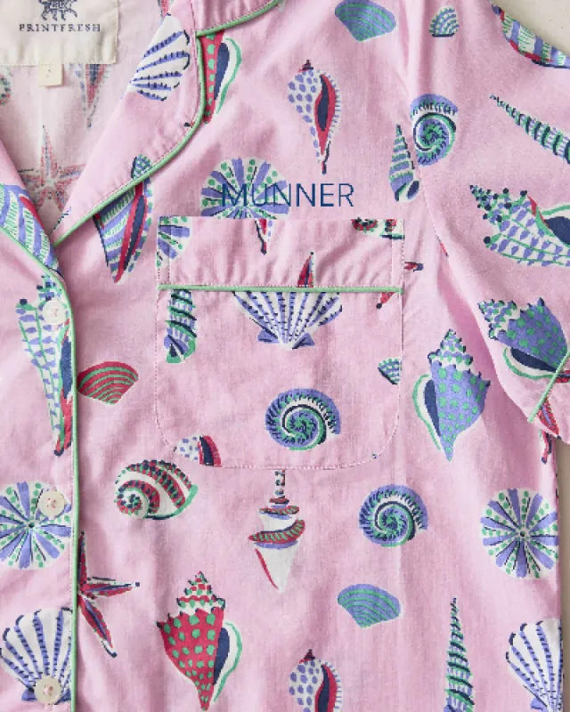 Beachcomber  - Short Sleeve Top & Cropped Pants Set - Pink Sand sold by Printfresh