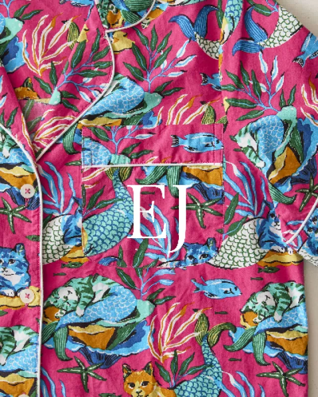 Meowing Mermaids - Long PJ Set - Hot Pink sold by Printfresh