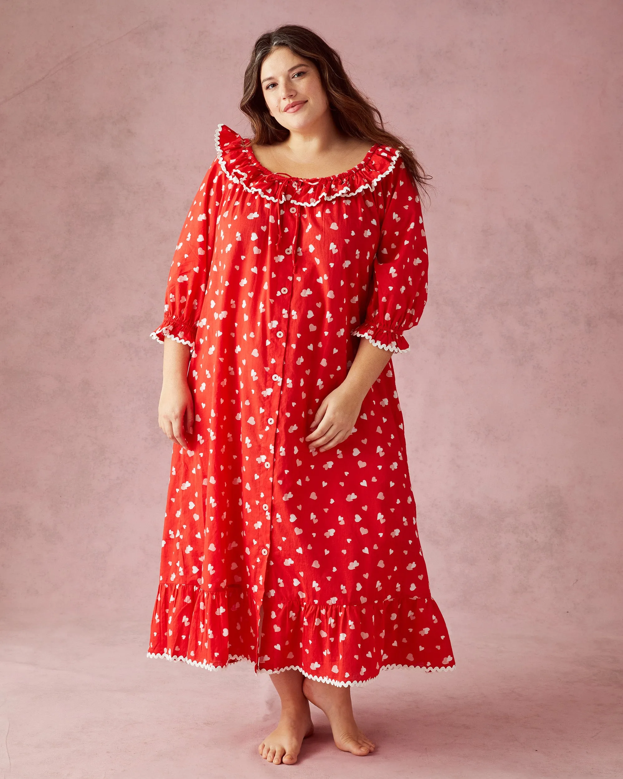 PF + Pencil & Paper Co. Heartbreaker - Latte Love Nightie - Ruby sold by Printfresh product image thumbnail 4