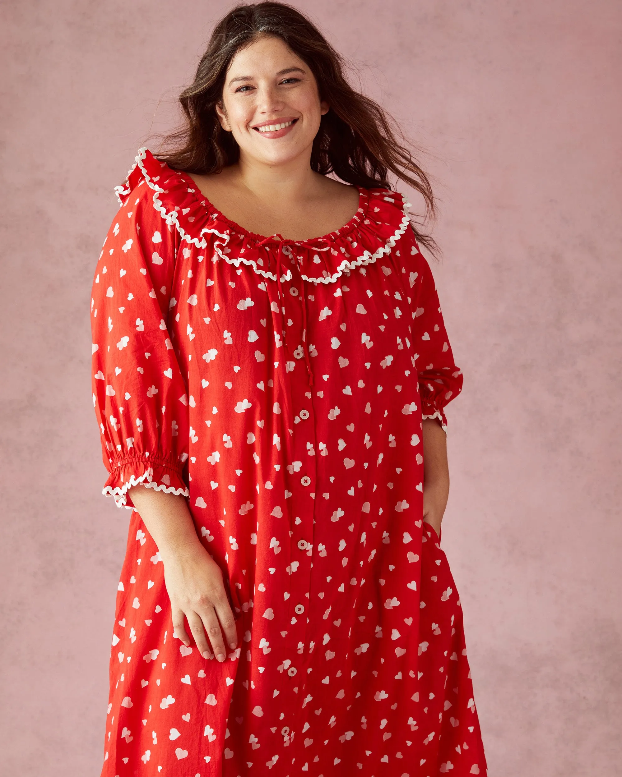 PF + Pencil & Paper Co. Heartbreaker - Latte Love Nightie - Ruby sold by Printfresh