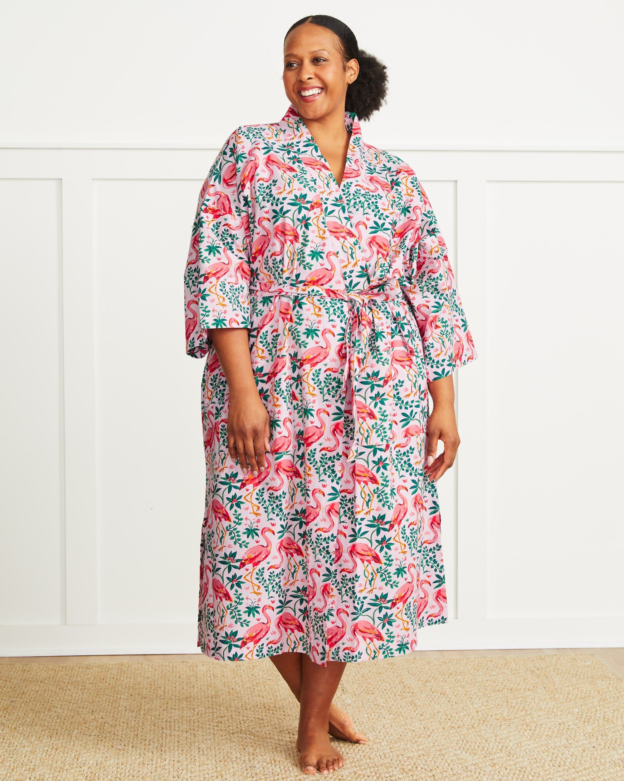 Flock of Flamingos - Robe - Rose sold by Printfresh product image thumbnail 3