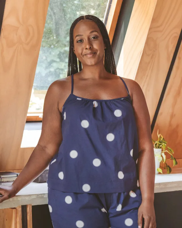 Polka Dot - Cami - Indigo made by Printfresh