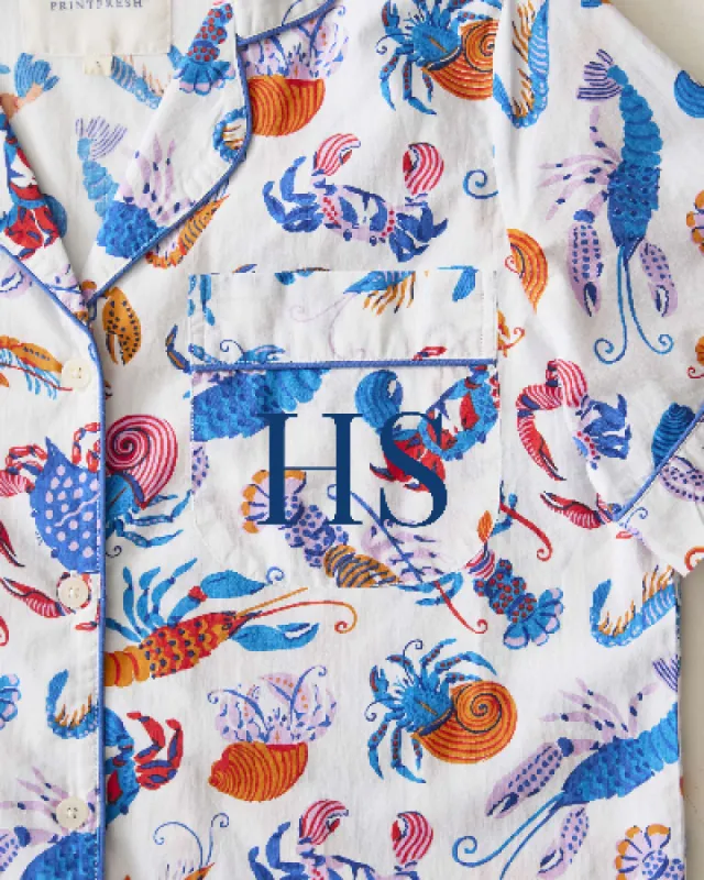 Pretty Pinchers - Short Sleeve Top & Cropped Pants Set - Cloud sold by Printfresh