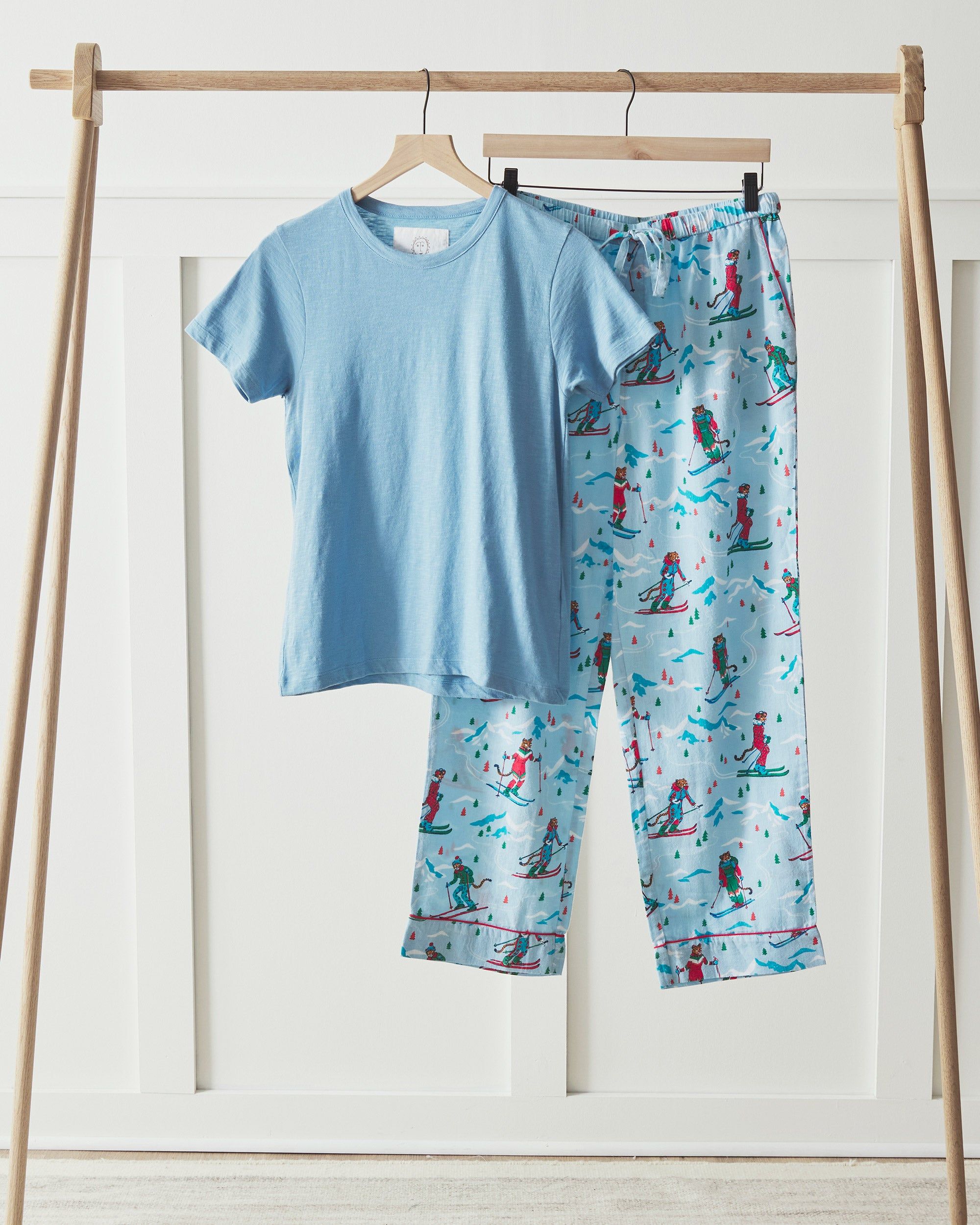 Hit the Slopes - T-Shirt and Pajama Pants - Frosted Lake sold by Printfresh