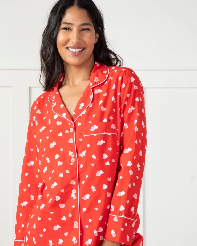 PF + Pencil & Paper Co. Heartbreaker - Long PJ Set - Ruby sold by Printfresh