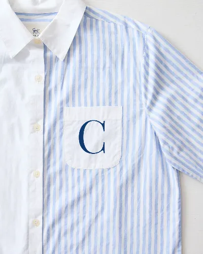 Weekend Stripes - Everyday Button Down - Blue Skies sold by Printfresh