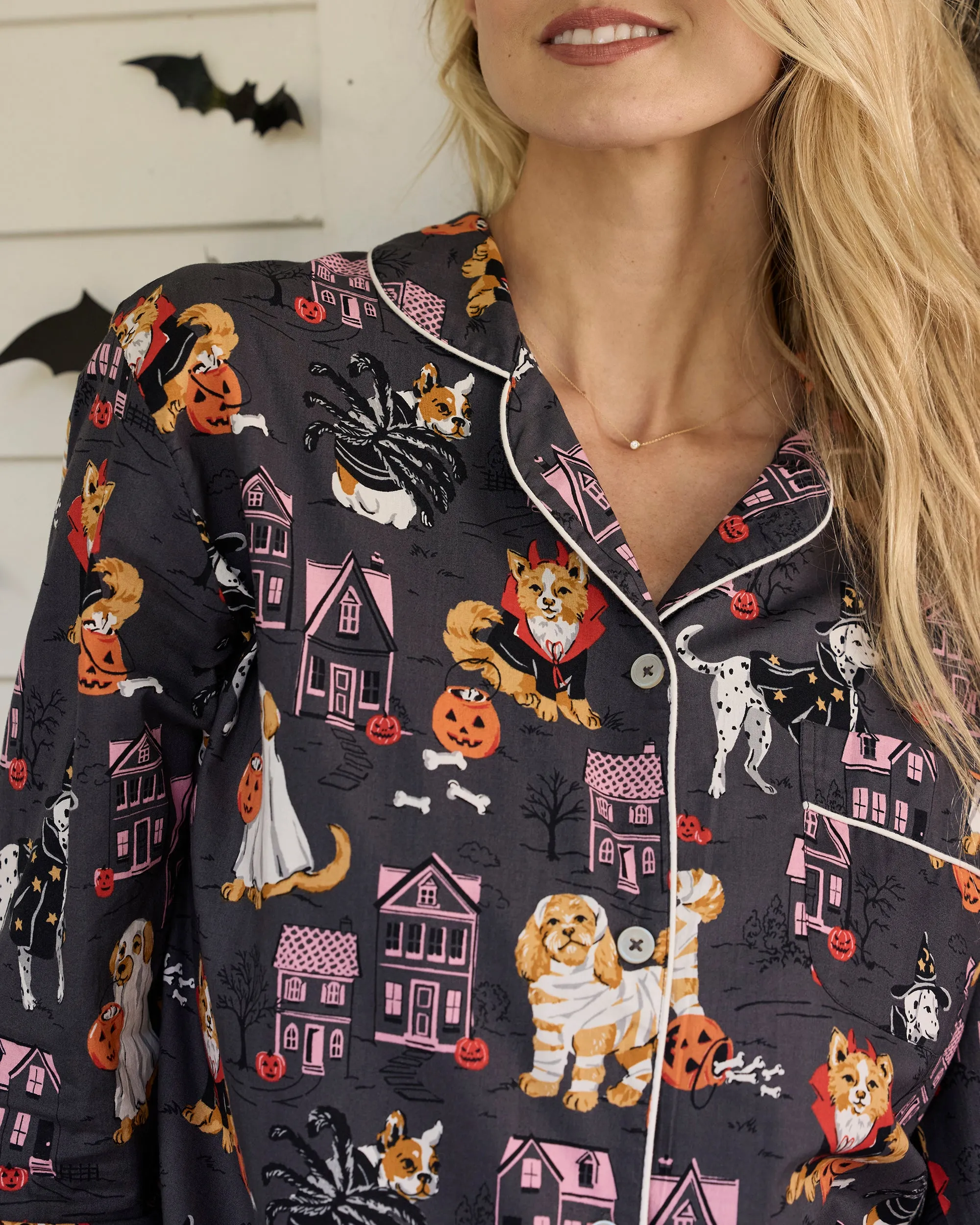 Howloween Night - Petite Long PJ Set - Moon Rock sold by Printfresh product image thumbnail 4