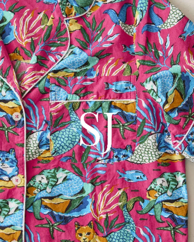 Meowing Mermaids - Long PJ Set - Hot Pink sold by Printfresh