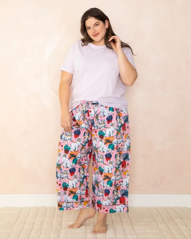 Good Dog - T-Shirt and Cropped Pajama Pants Set - Vintage Rose/Orchid Hush sold by Printfresh