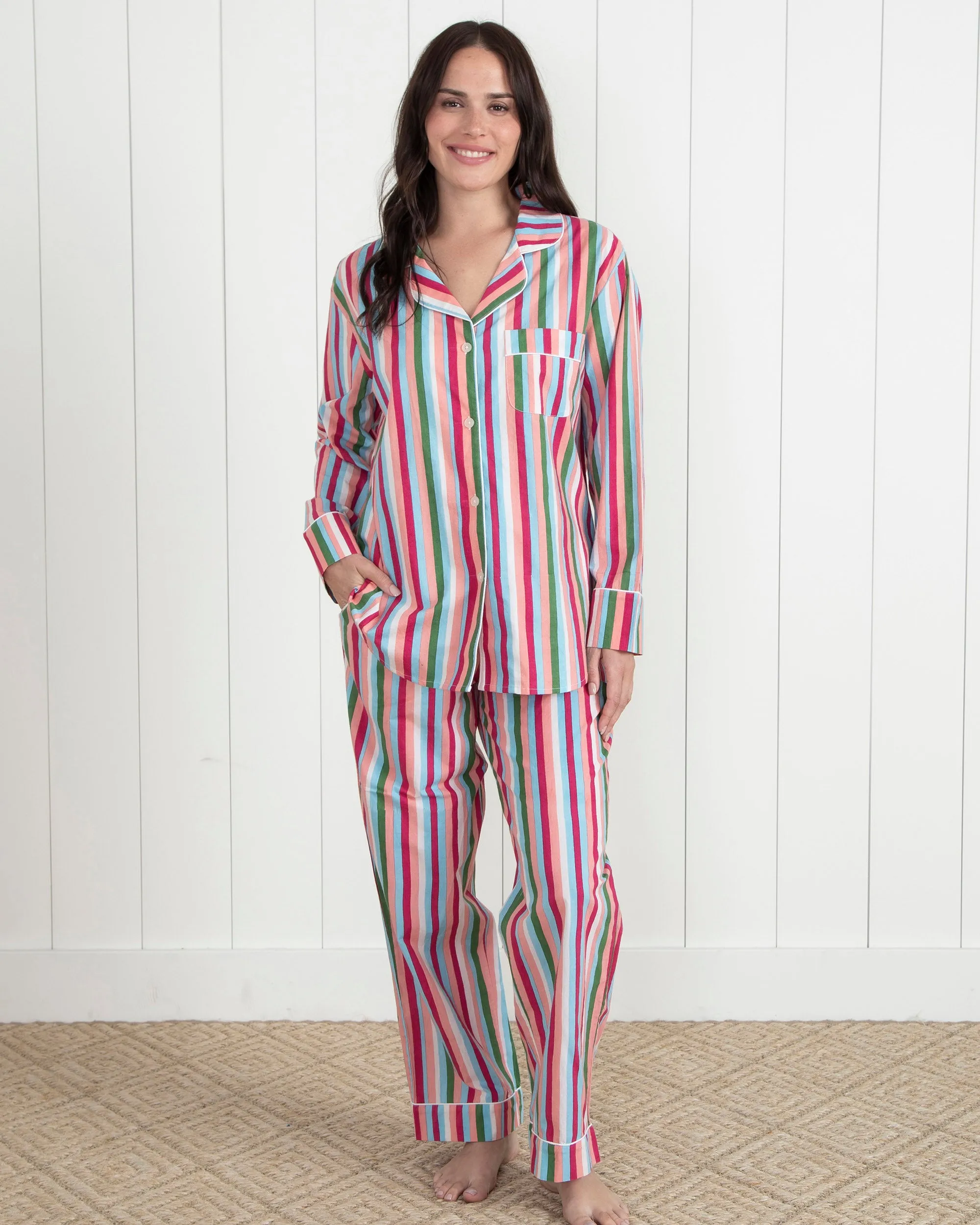 Candy Stripe - Long Sleep Set - Fuchsia Blush sold by Printfresh product image thumbnail 3