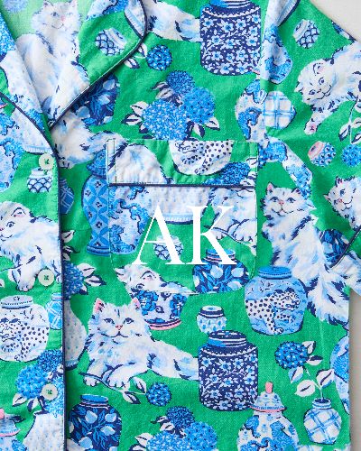 Fancy Cat - Short Sleeve Top & Cropped Pajama Pants Set - Green Juice sold by Printfresh