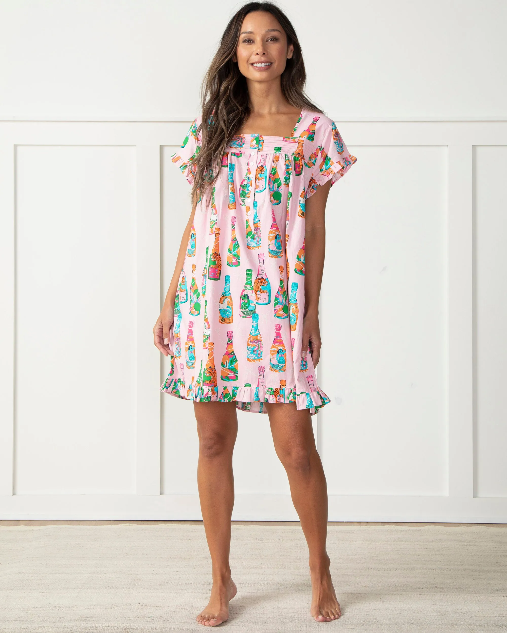 Pop the Bubbly - Pintuck Nightgown - Sparkling Rosé sold by Printfresh product image thumbnail 5