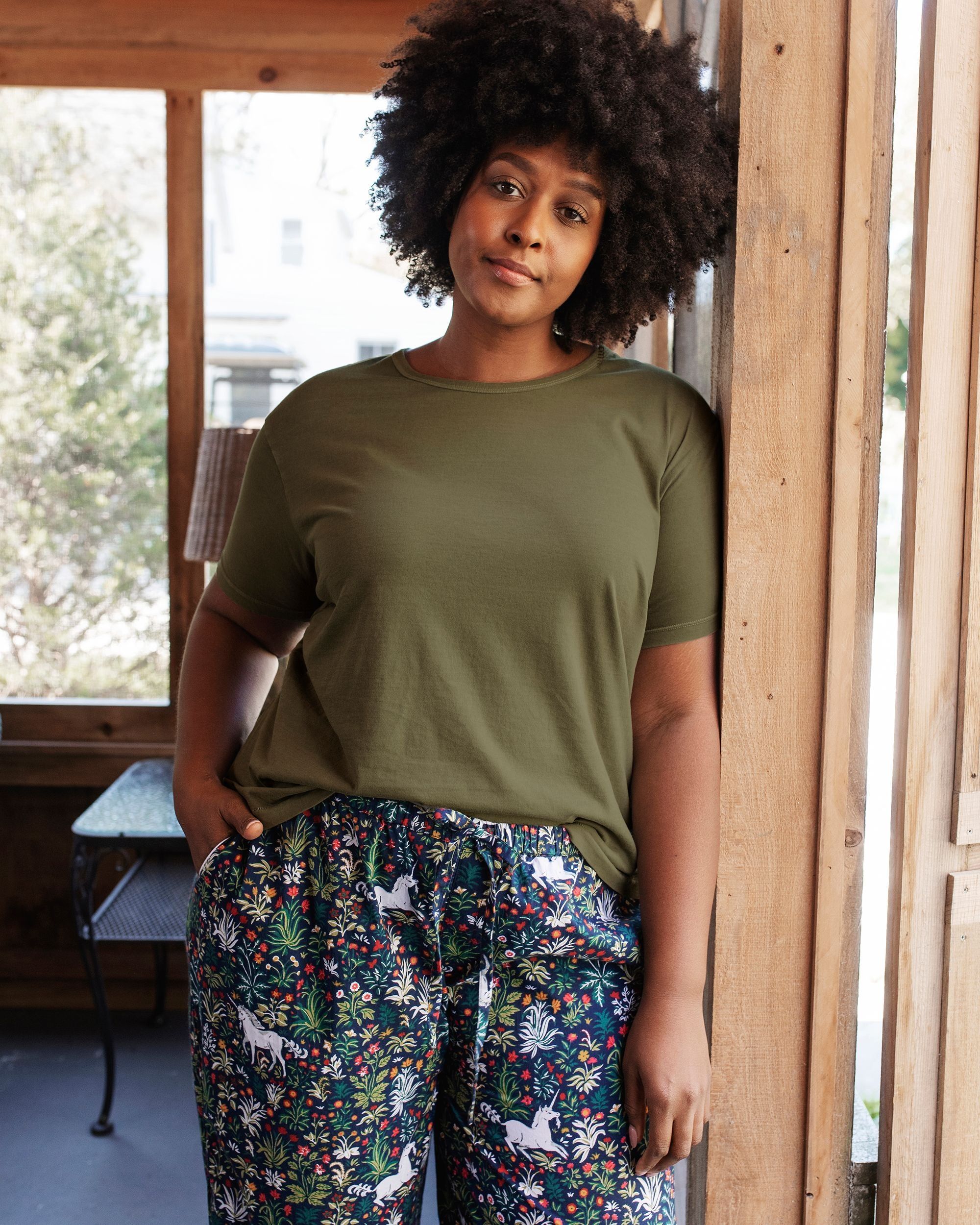 Sunday Tee - Organic Knit T-Shirt 3-Pack - Olive/Stone/Indigo sold by Printfresh product image thumbnail 3