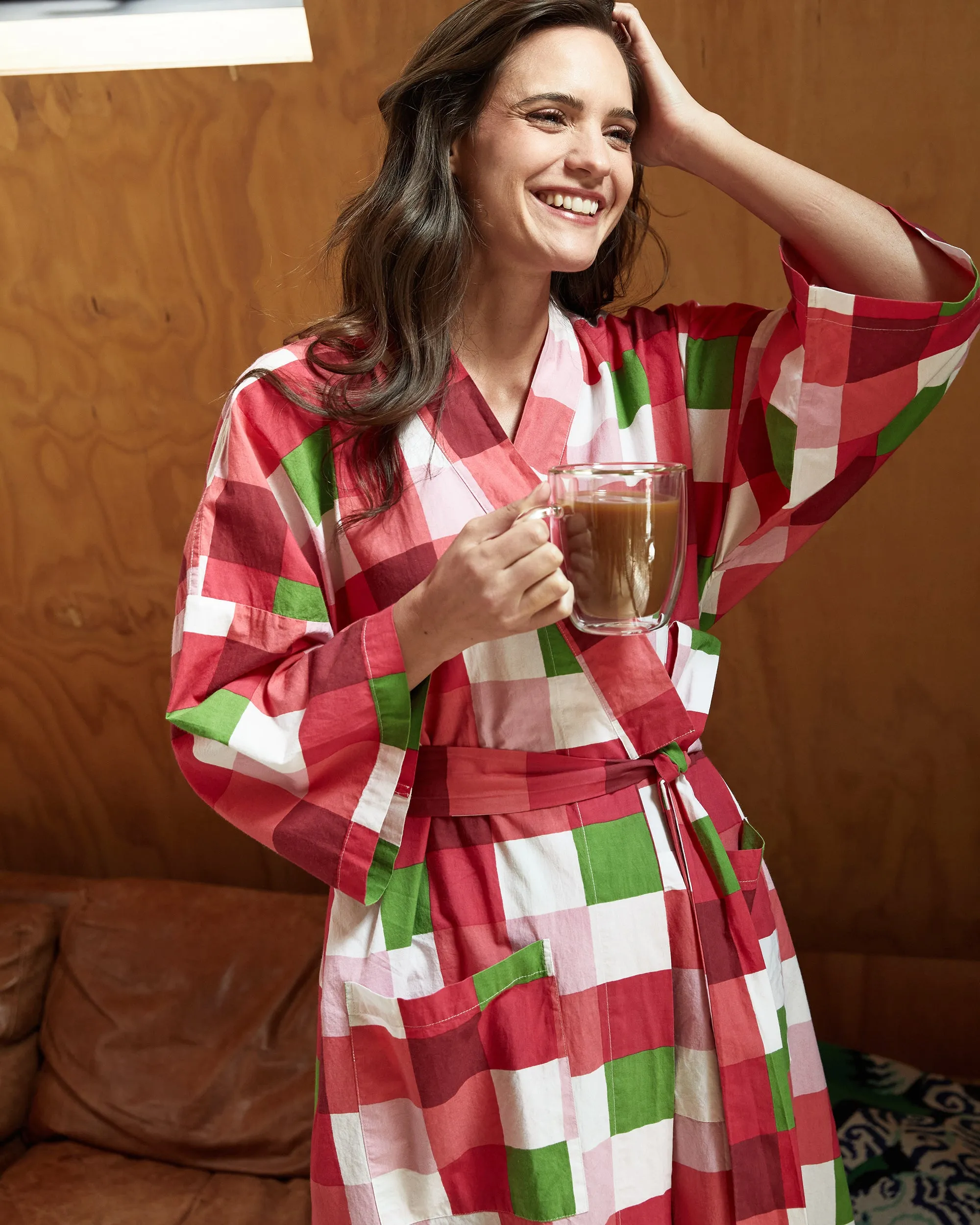 Buffalo Plaid - Robe - Mulled Wine sold by Printfresh product image thumbnail 2