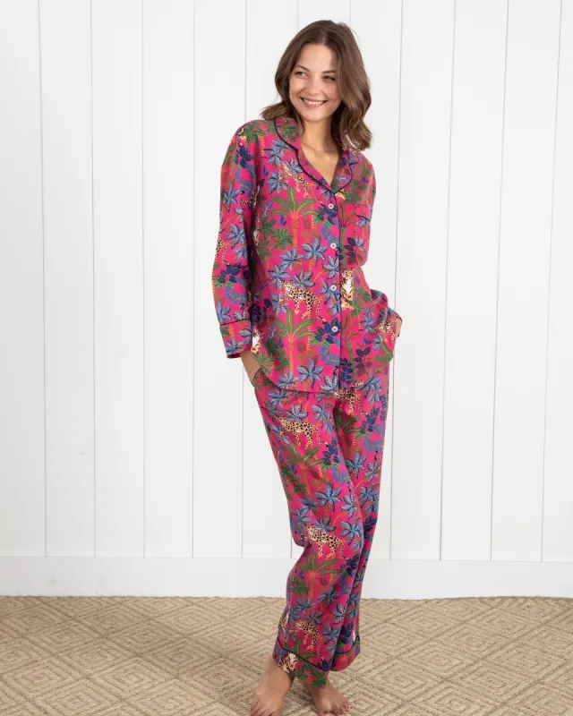 Big Cat Energy - Petite Long Sleep Set - Fuchsia sold by Printfresh