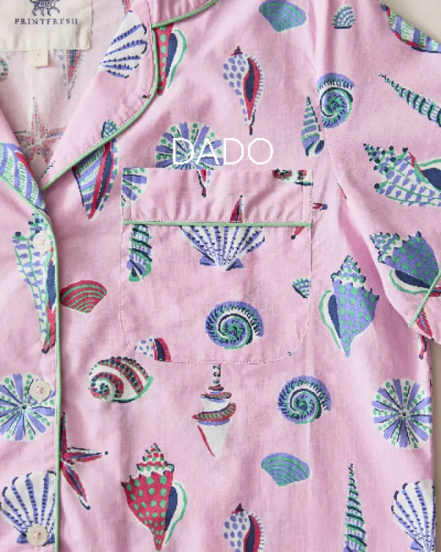 Beachcomber  - Short Sleeve Top & Cropped Pants Set - Pink Sand sold by Printfresh