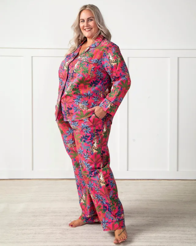 Big Cat Energy - Tall Long PJ Set - Fuchsia sold by Printfresh