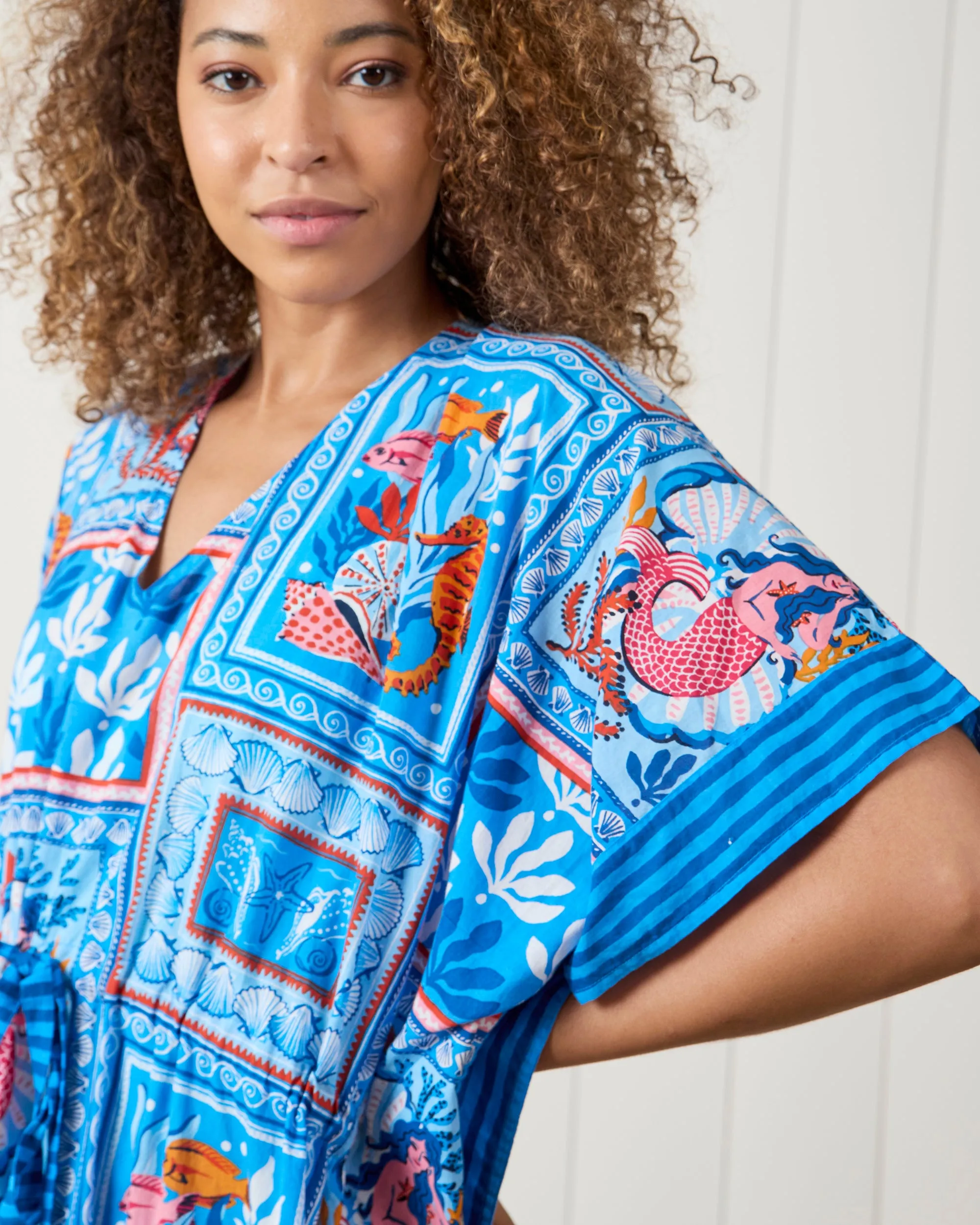 Tidal Tapestry - Let's Cruise Caftan - Saltwater Blue sold by Printfresh product image thumbnail 5