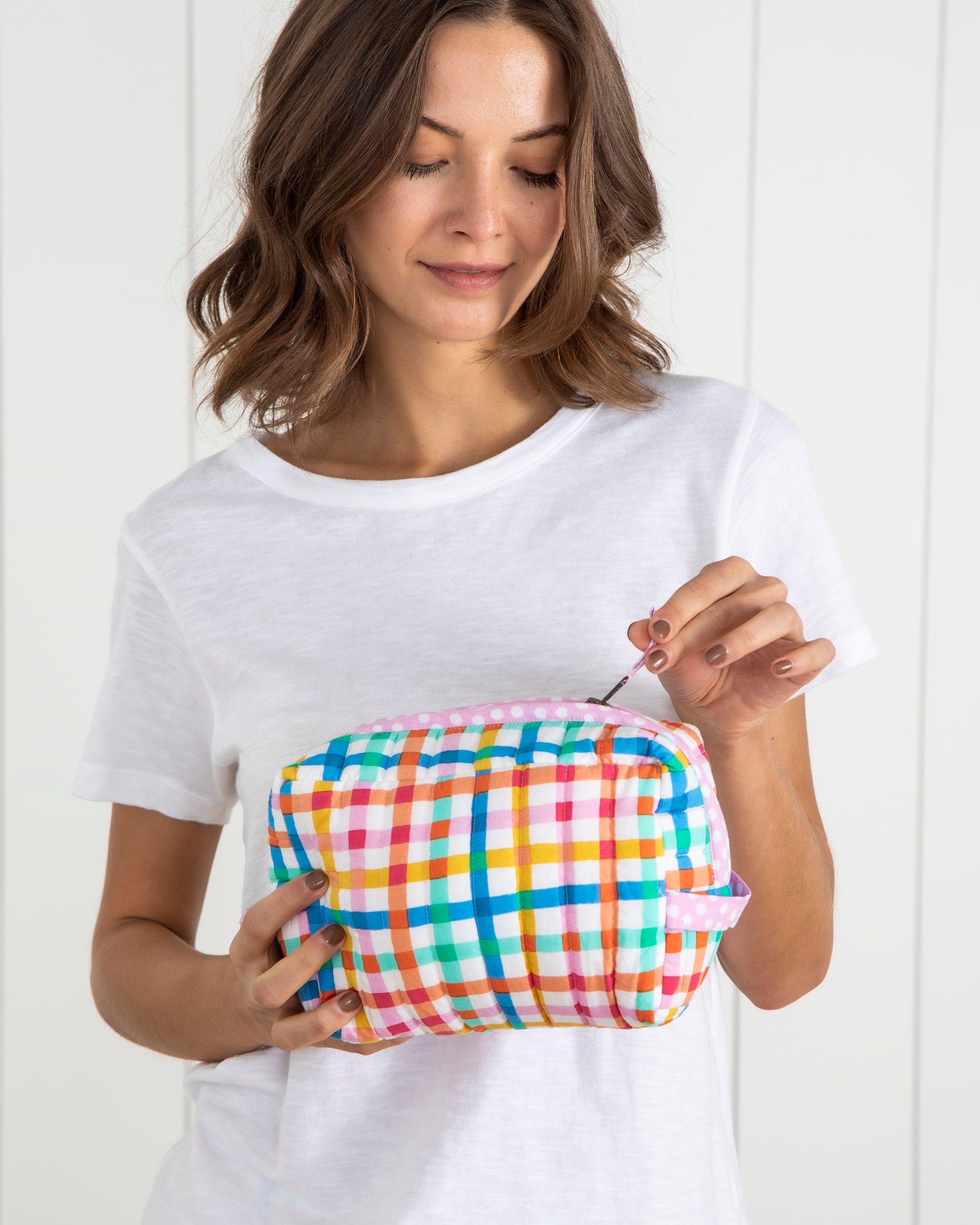 Printfresh + Oh Joy! - Plaid Picnic - Makeup Pouch - Citrus Squeeze sold by Printfresh