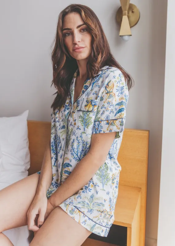 Camel's Courtyard - Short Sleep Set - Cloud sold by Printfresh