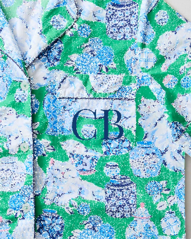 Fancy Cat - Short PJ Set - Green Juice sold by Printfresh