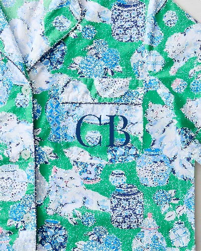 Fancy Cat - Short PJ Set - Green Juice sold by Printfresh