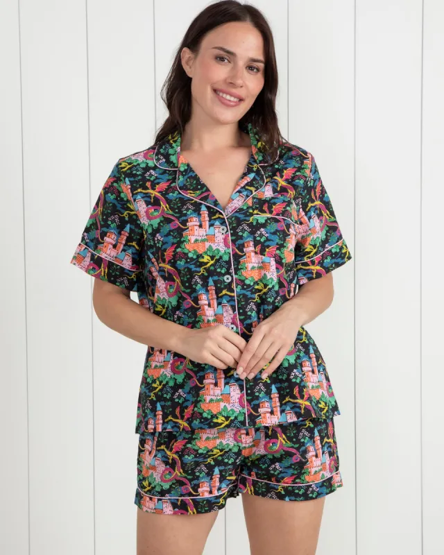 Dragon Dreams - Short PJ Set - Chalkboard sold by Printfresh
