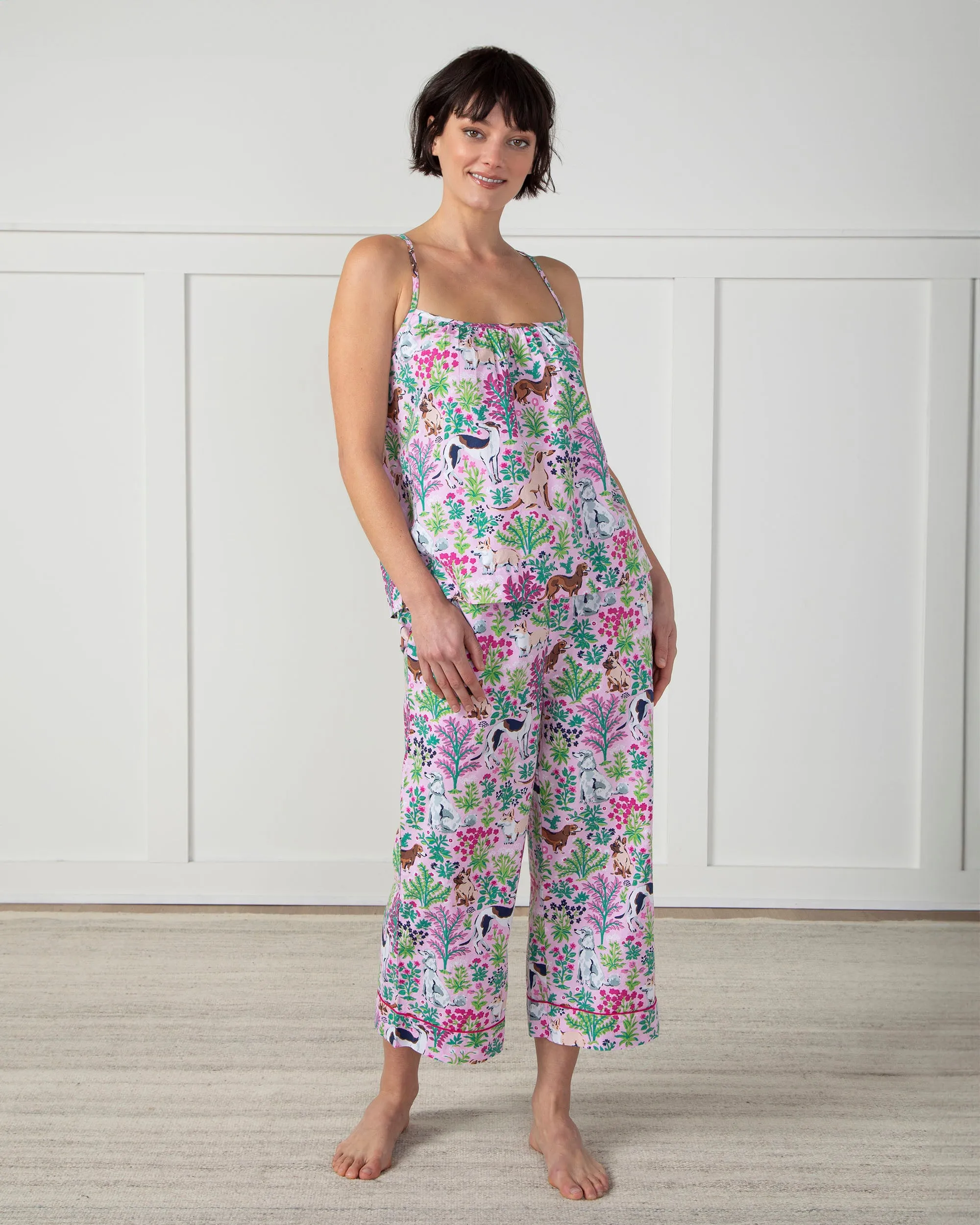 Must Love Dogs - Cami Cropped Set - Pink Peony sold by Printfresh