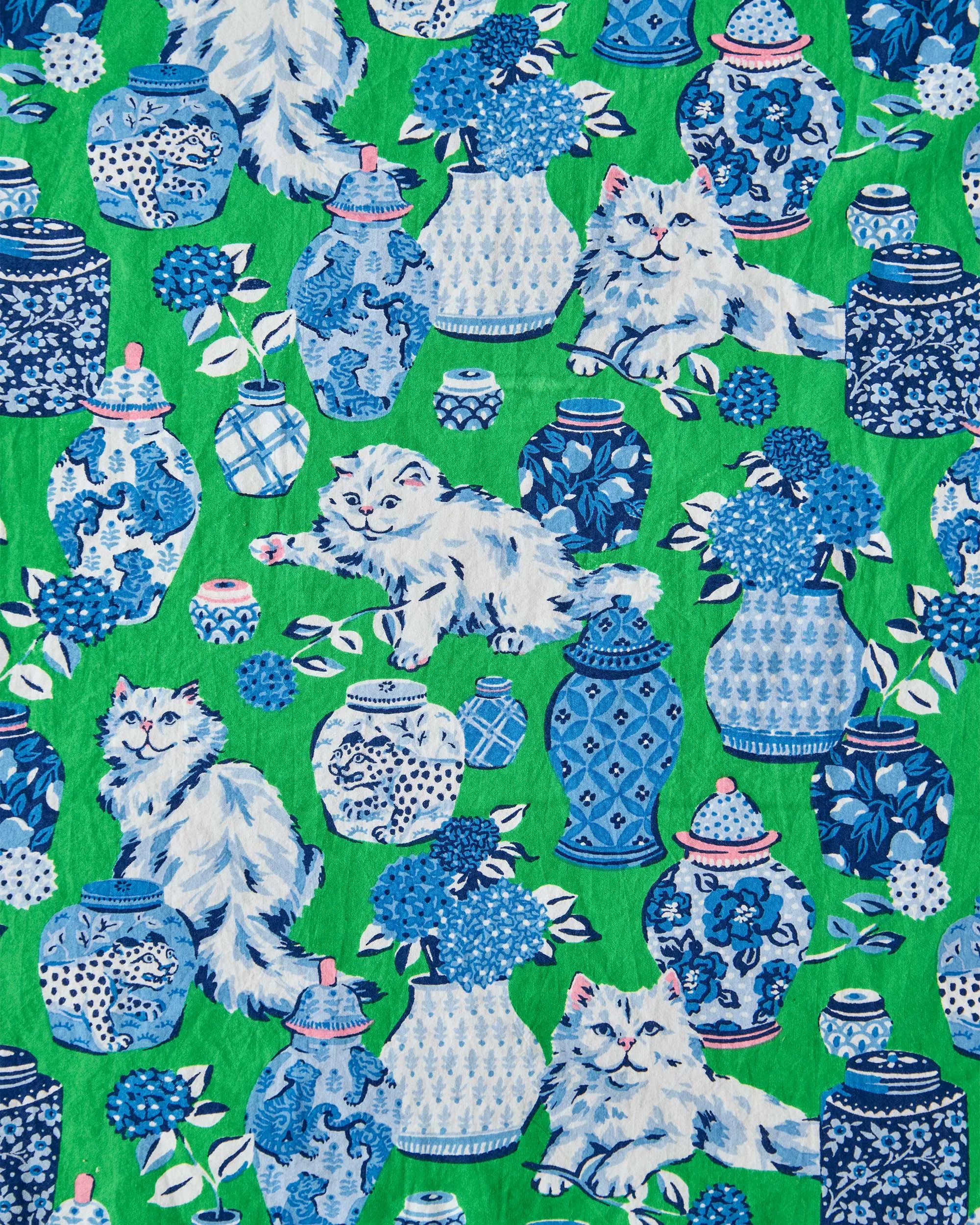 Fancy Cat - Cami Nightgown - Green Juice sold by Printfresh product image thumbnail 2