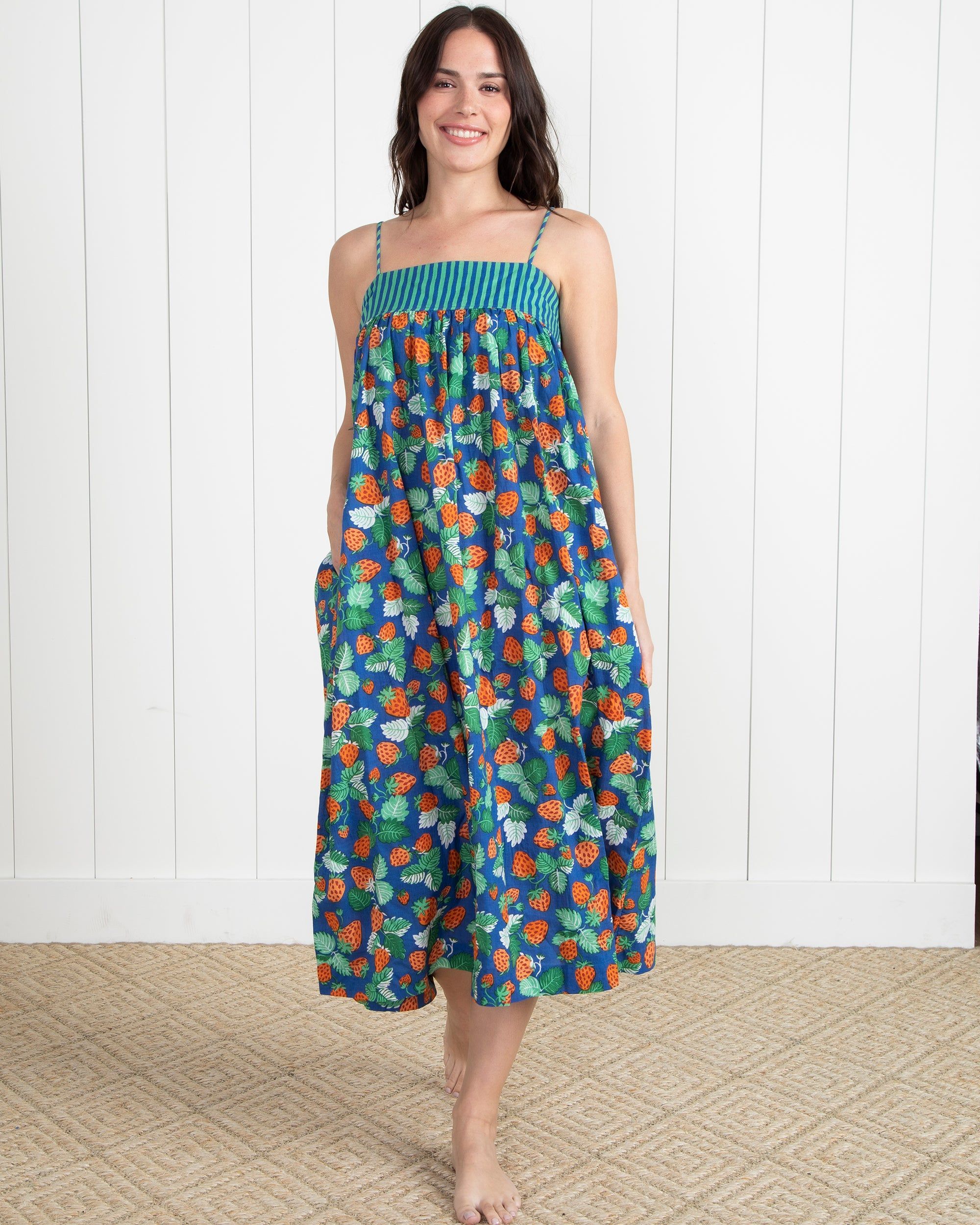 Strawberry Fields - Daydream Nightgown - Queen Blue sold by Printfresh product image thumbnail 3