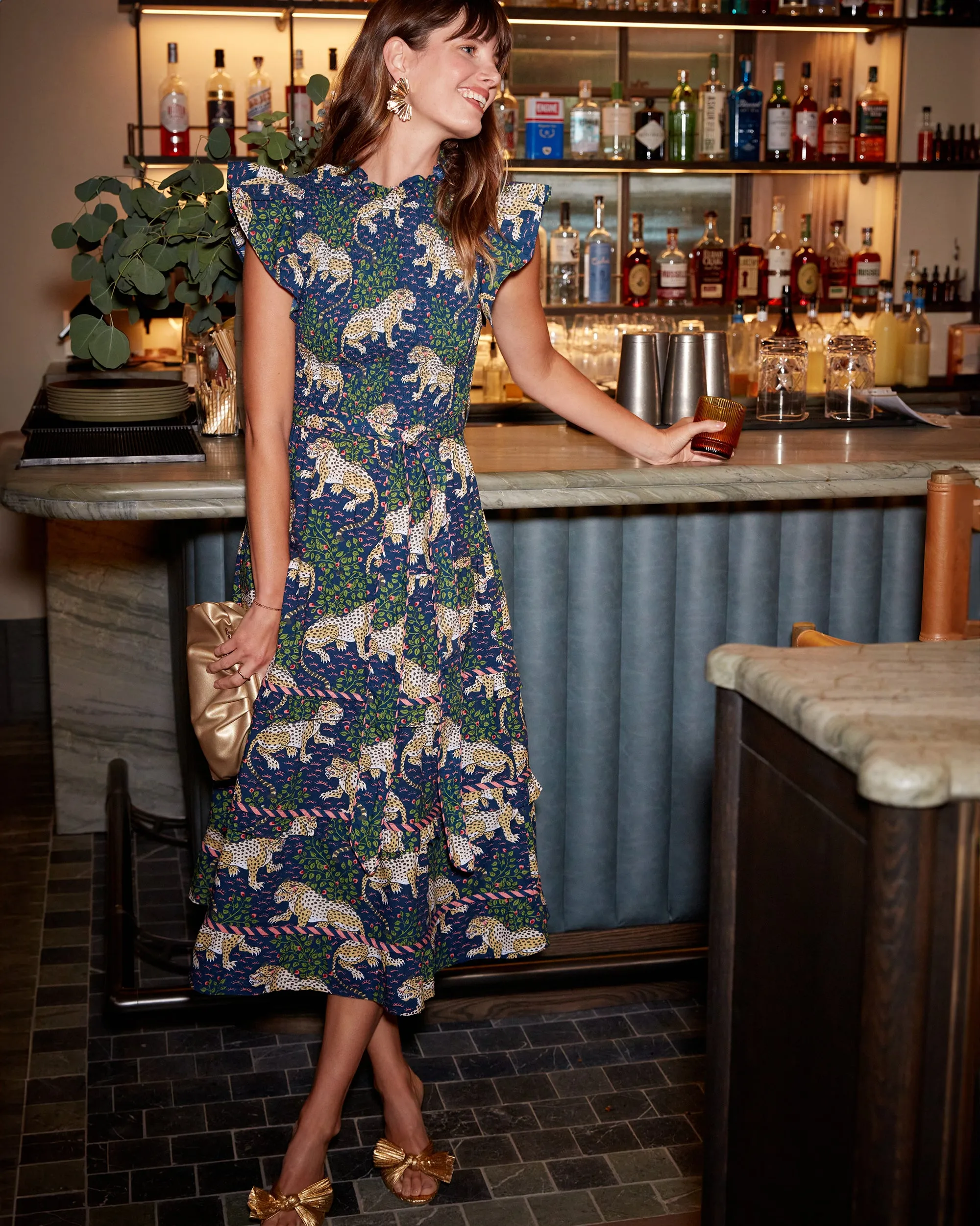 Bagheera - Ready To Ruffle Dress - Navy sold by Printfresh