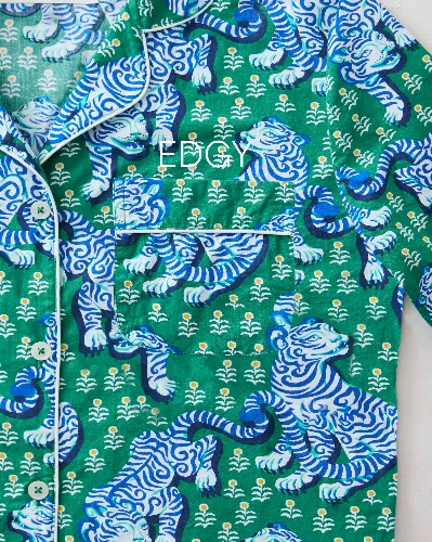 Tiger Queen - Short PJ Set - Jade sold by Printfresh