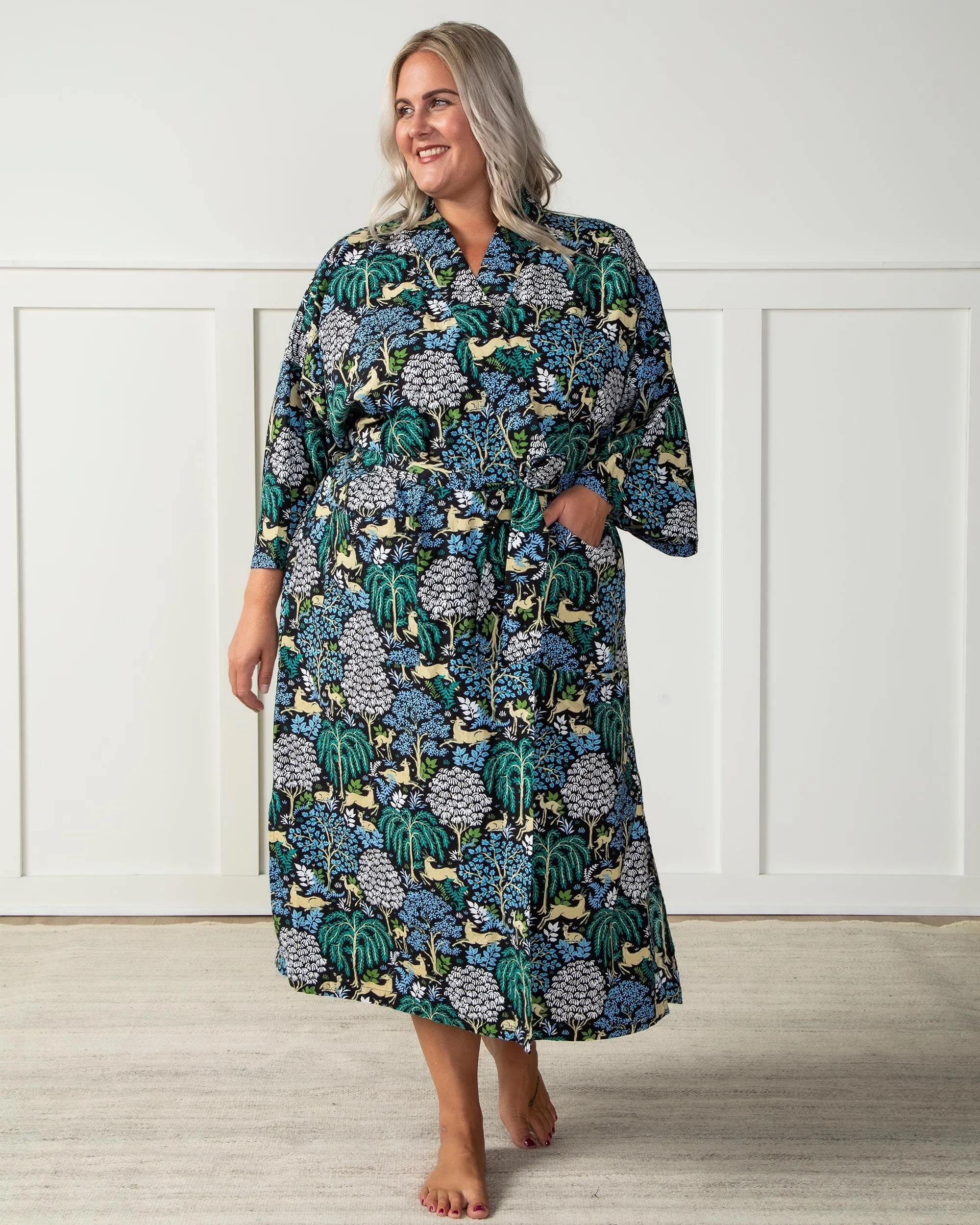 Dashing Deer - Robe - Ink sold by Printfresh