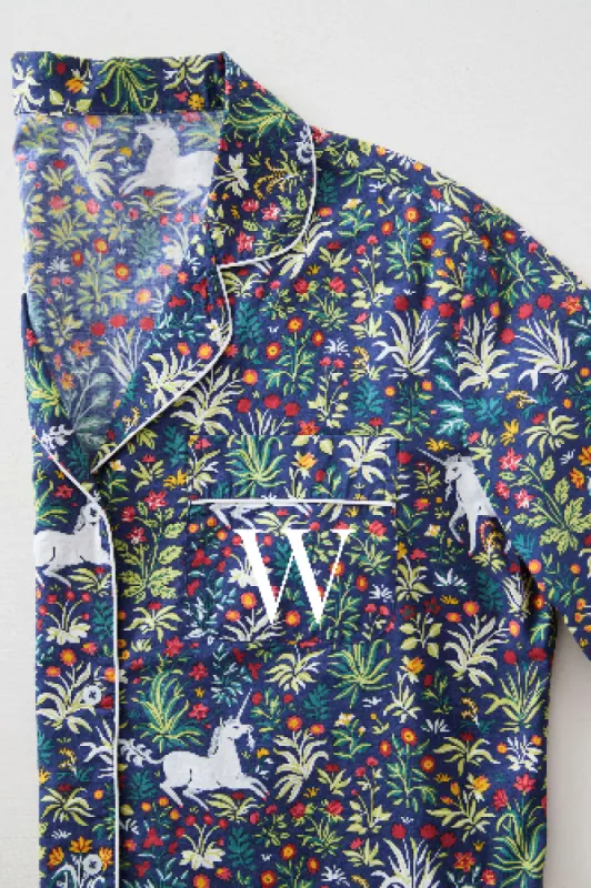 Unicorn's Garden - Tall Long PJ Set - Indigo sold by Printfresh