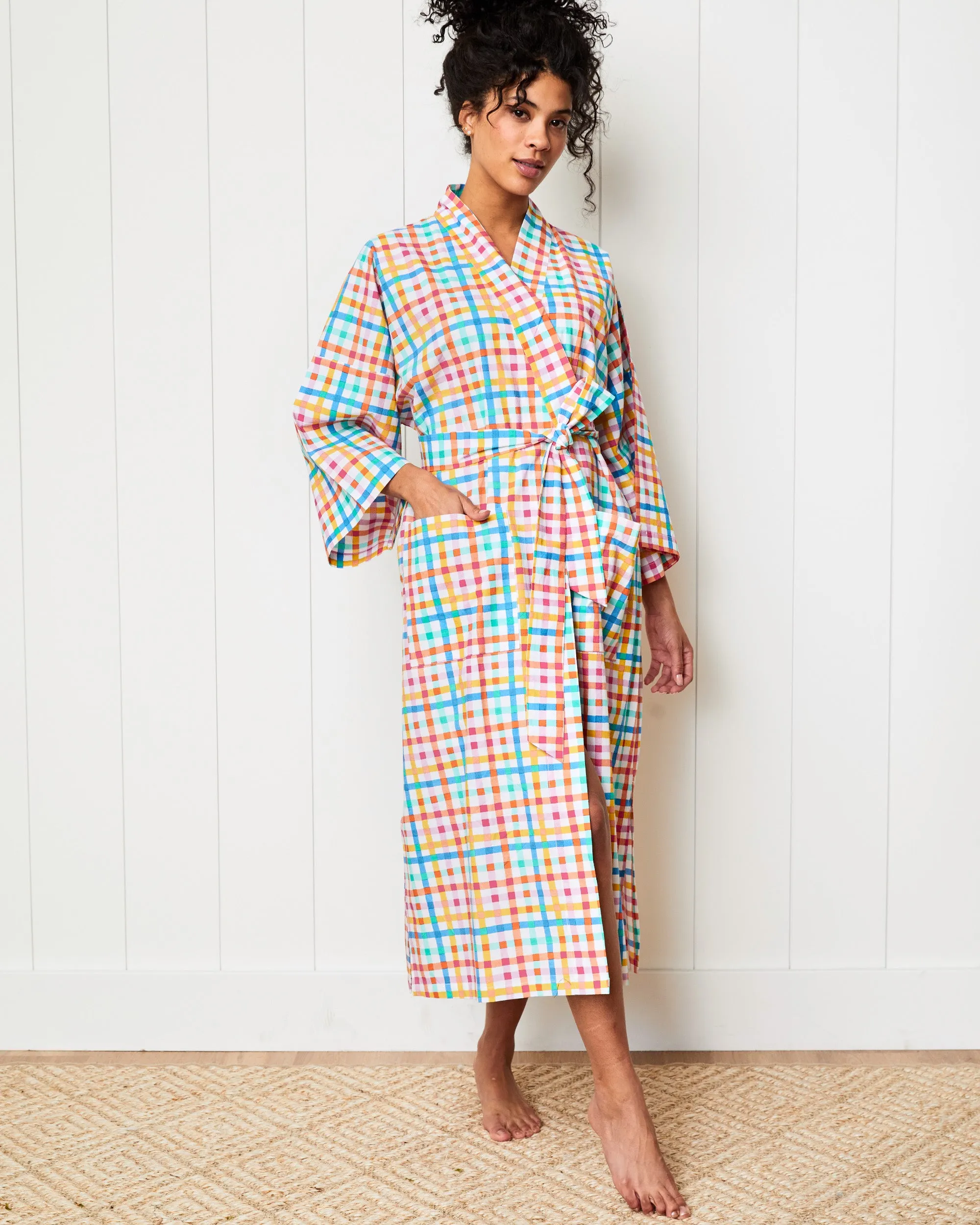 Printfresh + Oh Joy! - Plaid Picnic - Robe - Citrus Squeeze sold by Printfresh product image thumbnail 2