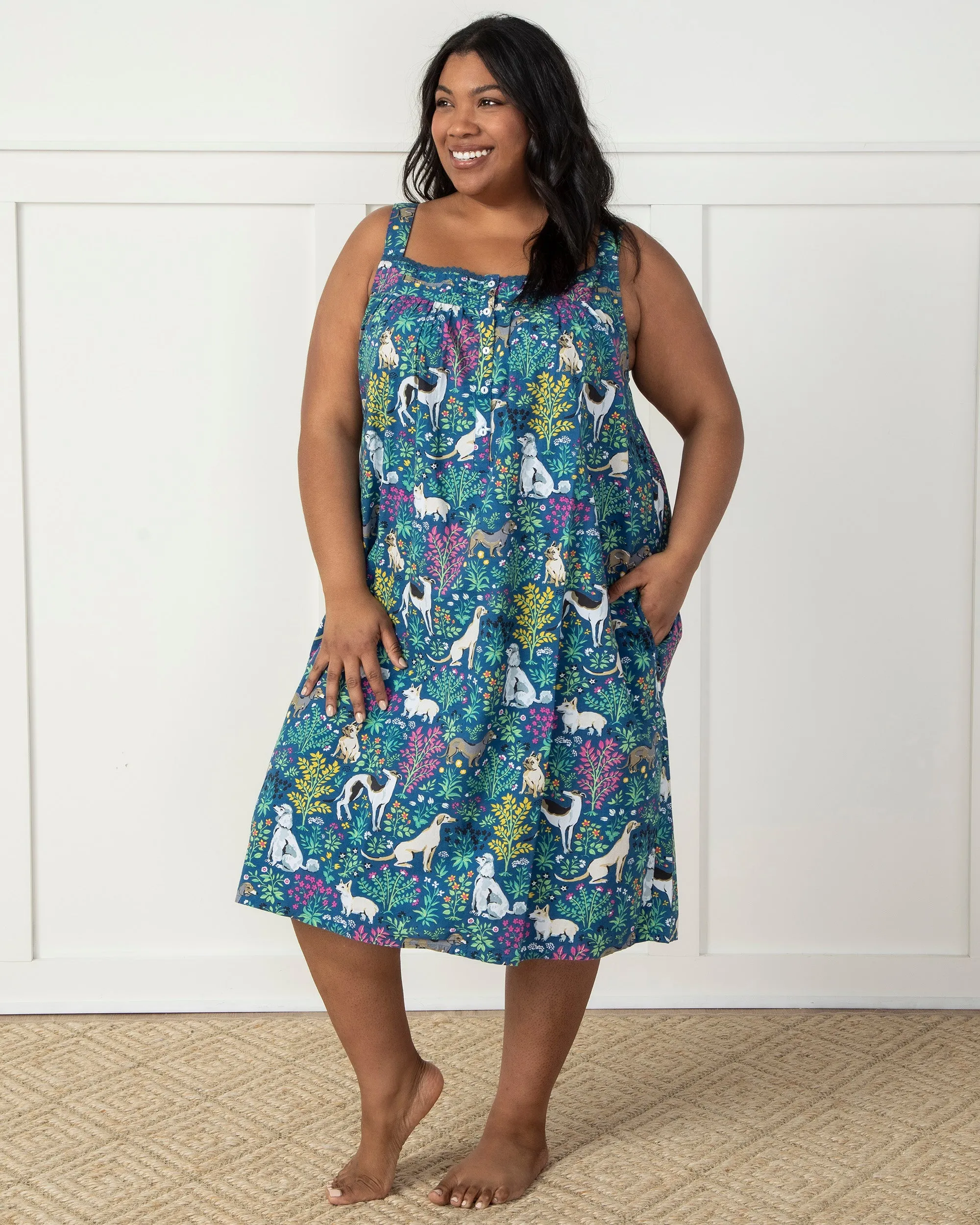 Must Love Dogs - Back to Bed Nightgown - Indigo sold by Printfresh product image thumbnail 3